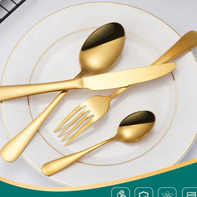 Talheres Ouro De Aço Inox