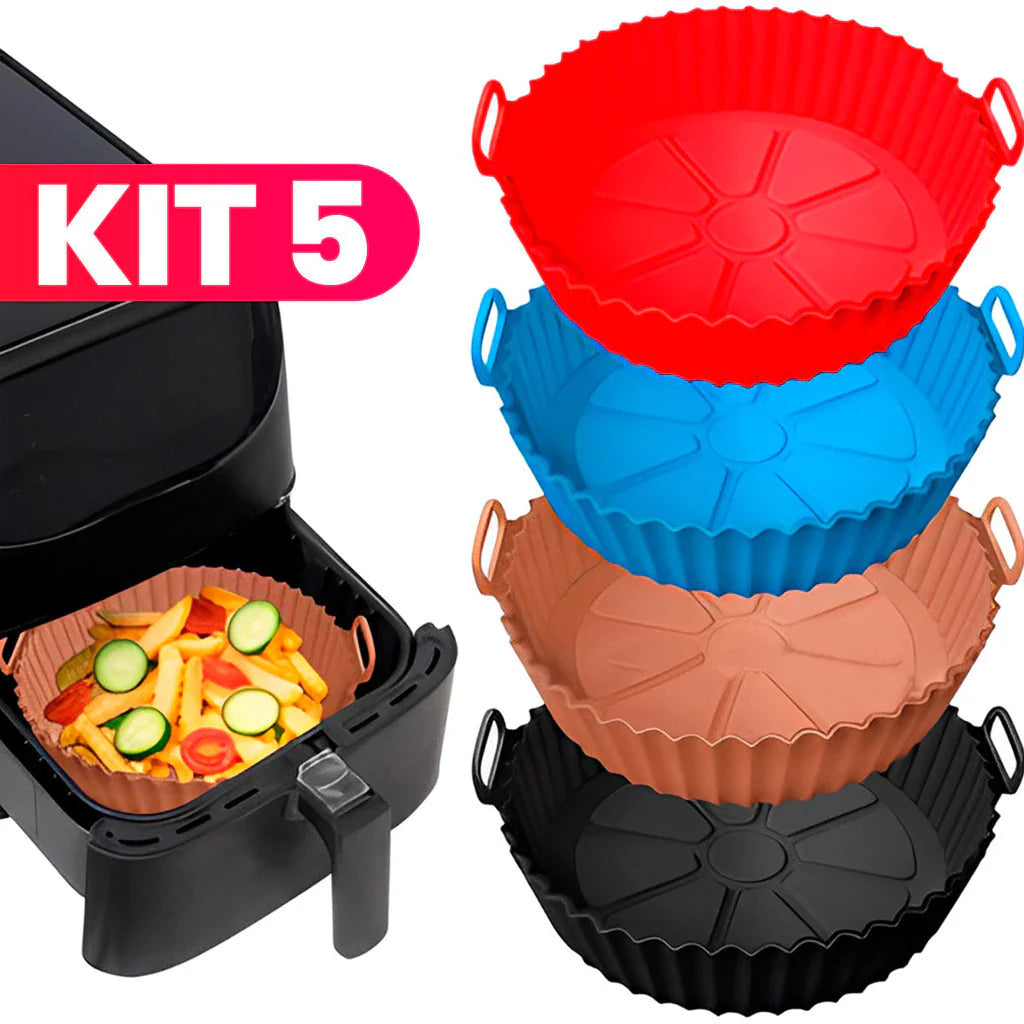KIT 5 Forma De Silicone Para Air Fryer